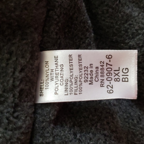 👔 KING SIZE SPORTS INSULATED BLACK COAT JACKET BIG & TALL 8XL BIG PLUS SIZE - Picture 12 of 12